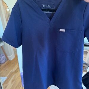 Figs Navy Blue catarina Scrub Top